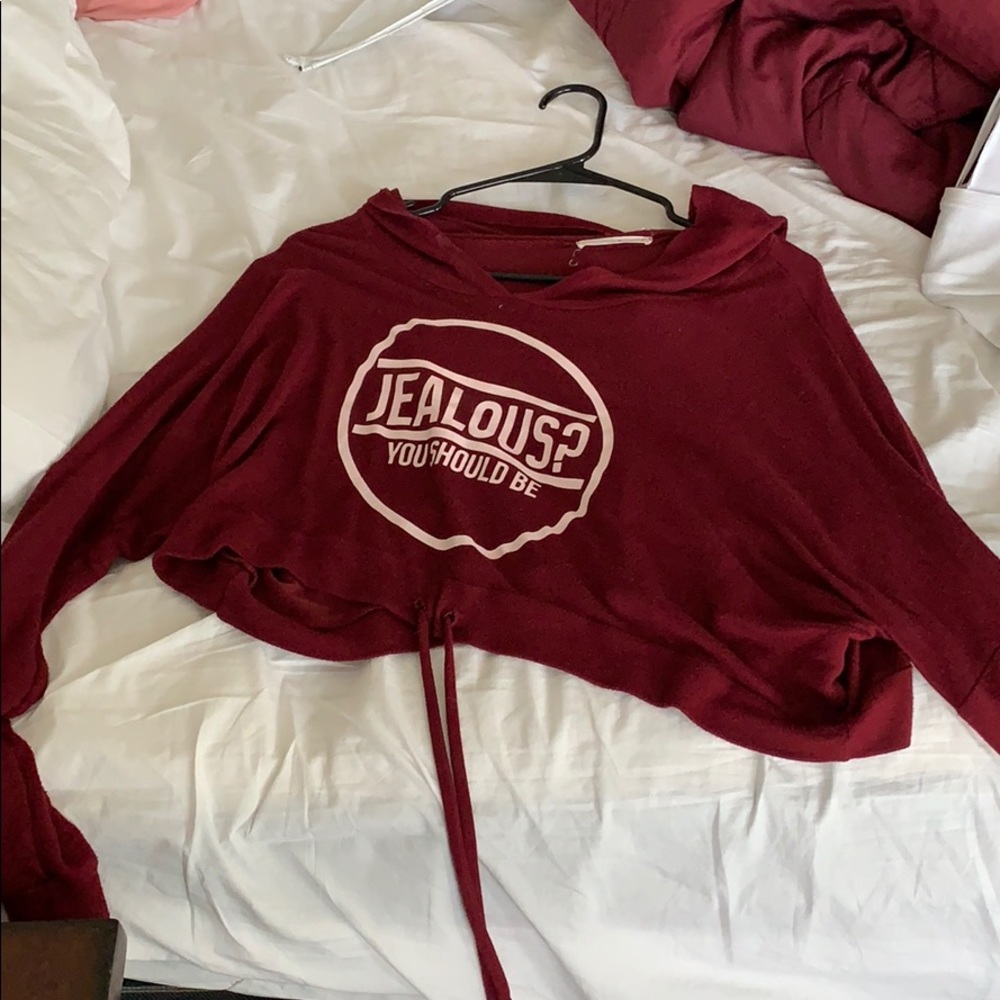 jealous crop top hoodie